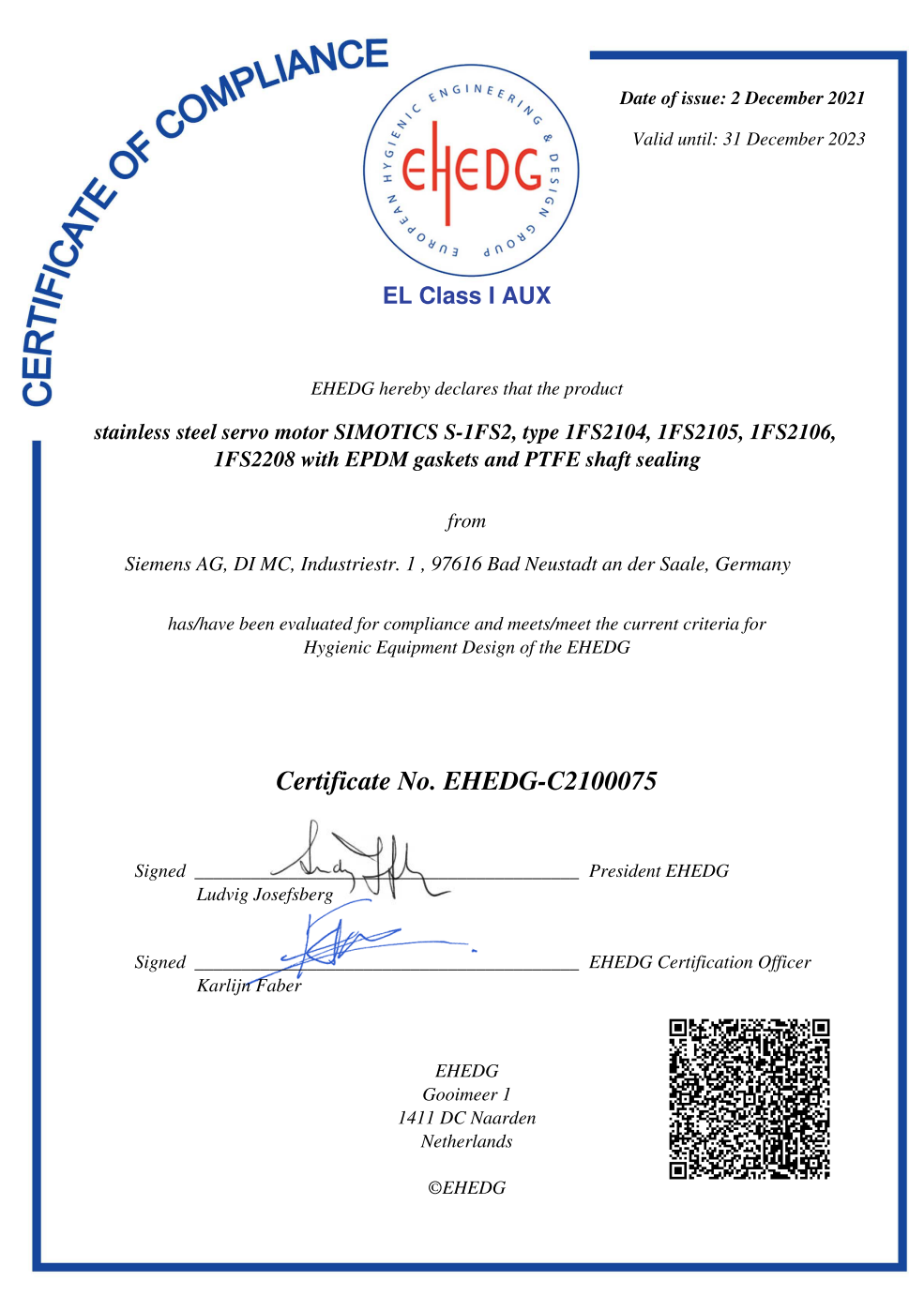 S210 S-1FS2 servo motor EHEDG certificate.PNG