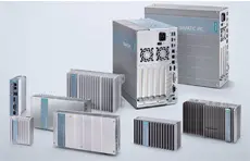 Siemens industrial PCs of various form factors, including block form, DIN rail mount, and tower. Siemens Industrial PCs